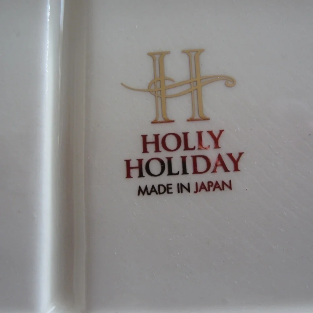 Holly holiday Home For The Holidays divided tray for ‎ Candy Nut Trinket Dish